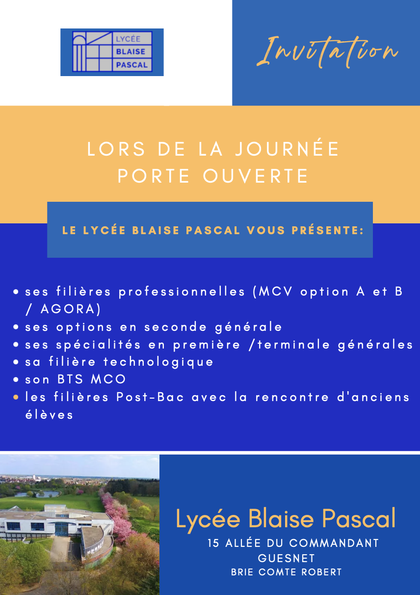 Journ E Portes Ouvertes Lyc E Blaise Pascal